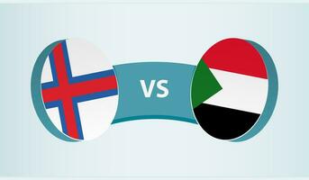 Faroe Islands versus Sudan, team sports competition concept. vector