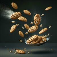 Free biscuits realistic photography, Ai Generative photo