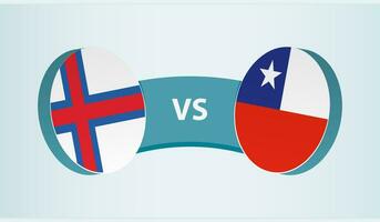 Feroe islas versus Chile, equipo Deportes competencia concepto. vector