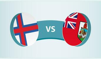 Faroe Islands versus Bermuda, team sports competition concept. vector