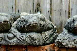 Stone frog statues photo