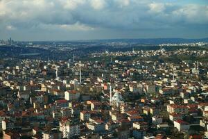 Arial View of Istanbul Asian Side Urban building blocks photo