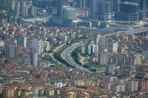 turkey istanbul 23 july 2023. highway road multilevel junction in istanbul photo