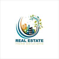 Real estate creative logo design. vector