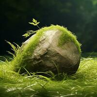 stone with Grass photo
