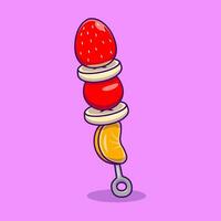 Slice Fruit Stick Cartoon Vector Icons Illustration. Flat Cartoon Concept. Suitable for any creative project.