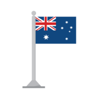 bandera de Australia en asta de bandera aislado png