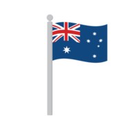 Flag of Australia on flagpole isolated png