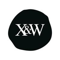 xw inicial logo letra cepillo monograma comapany vector