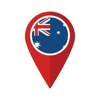 bandera de Australia bandera en mapa determinar con precisión icono aislado rojo color vector