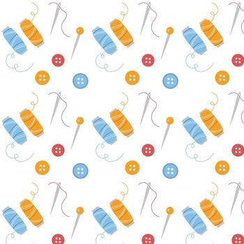 vector modelo con hilos y agujas para de coser