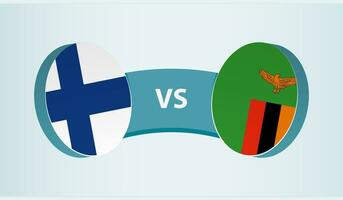 Finlandia versus Zambia, equipo Deportes competencia concepto. vector