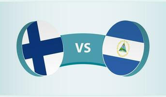 Finlandia versus Nicaragua, equipo Deportes competencia concepto. vector