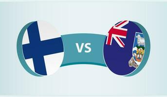 Finlandia versus Malvinas islas, equipo Deportes competencia concepto. vector