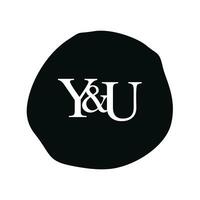 YU Initial logo letter brush monogram comapany vector