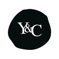 YC Initial logo letter brush monogram comapany vector