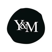 YM Initial logo letter brush monogram comapany vector