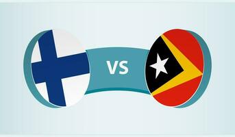 Finlandia versus este timor, equipo Deportes competencia concepto. vector