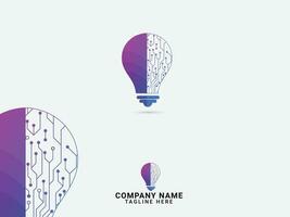Technology Light bulb logo design. Bulb logo design. Idea tech. Electricity. Business. Smart. Finance. Colorful. Tech. Modern. Idea vector
