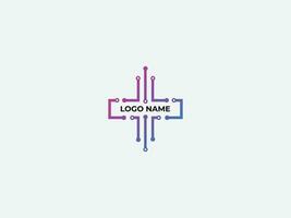 Technology logo design. Tech logo. Computer. Modern tech. Icon. Creative design. Technology vector. Colorful. Premium template vector