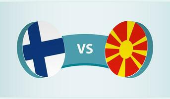 Finlandia versus macedonia, equipo Deportes competencia concepto. vector