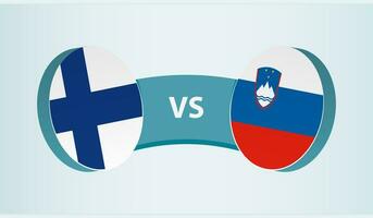 Finlandia versus Eslovenia, equipo Deportes competencia concepto. vector