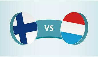 Finlandia versus luxemburgo, equipo Deportes competencia concepto. vector