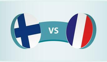 Finland versus France, team sports competition concept. vector