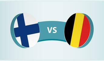Finlandia versus Bélgica, equipo Deportes competencia concepto. vector