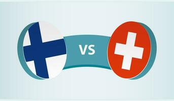 Finlandia versus Suiza, equipo Deportes competencia concepto. vector