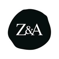 ZA Initial logo letter brush monogram comapany vector