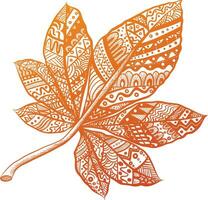 patterned autumn leaf vector