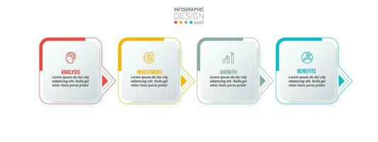 Timeline chart business infographic template. vector