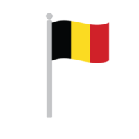 Flag of Belgium on flagpole isolated png