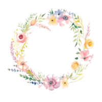 aquarelle floral couronne isolé png