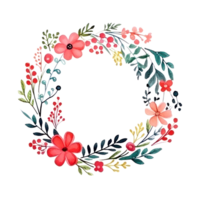 watercolor floral wreath isolated png