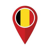 bandera de Bélgica bandera en mapa determinar con precisión icono aislado rojo color vector