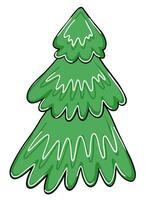 Christmas fir tree in cartoon style vector