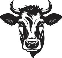 Vector Dairy Cow Logo Black for Gaming Business Dairy Cow Logo Icon Black Vector for Software Business