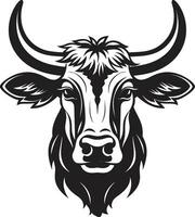 Vector Dairy Cow Logo Black for Software Business Dairy Cow Logo Icon Black Vector for Tech Business