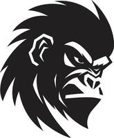 Primate Gorilla Profile Minimalist Logo Regal King of the Jungle Logo Icon vector