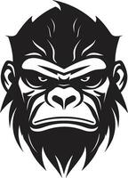 Natures King Black Vector Logo Regal Primate Majesty Monochrome Symbol