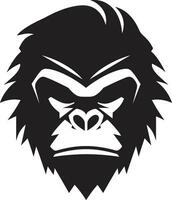 King of the Jungle Logo Icon Ape Majesty in Black Gorilla Symbol vector