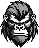 negro mono silueta logo selva elegancia negro gorila logo vector