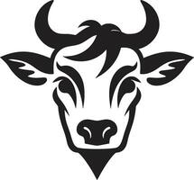 Dairy Cow Logo Icon Black Vector for Branding Dairy Cow Black Vector Logo for Branding