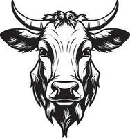 Vector Dairy Cow Logo Black for Entertainment Business Dairy Cow Logo Icon Black Vector for Gaming Business