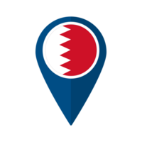 Flag of Bahrain flag on map pinpoint icon isolated blue color png