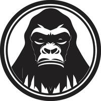 Iconic Natures King Black Vector Logo Regal Primate Majesty Monochrome Symbol