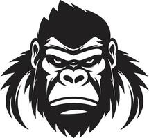 Icon of the Wild Vector Primate Majesty Regal Ape Ambassador Monochromatic Logo