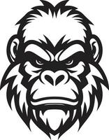 Elegant Natures Grace Black Gorilla Emblem Majestic Ape Majesty Wildlife Icon Design vector